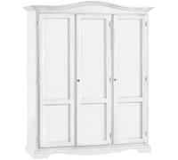 Marca. Design Armario Ropero Grande de Madera Blanco, Barra, Estantes y 3 Puertas - Dormitorio 158x56x197H cm, Modelo Sombrero Redondo - Made in Italy