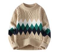 Marca e Invierno Nuevo Suéter Casual de los Hombres de Punto Base Camisa de Moda Todo Cómodo Sudadera Roja de Marca, Cachi-A., XXXL