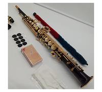 Marca Saxofón Dorado Lacado B-Flat Sax Con Estuche Boquilla Reeds Cuello Instrumento Viento (Color : Black)