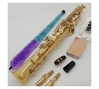 Marca Saxofón Dorado Lacado B-Flat Sax Con Estuche Boquilla Reeds Cuello Instrumento Viento (Color : Gold)
