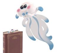 Marcador 3D Lindo | Clip de medusa | Marcadores de animales: para amantes de los libros que buscan marcadores con estilo | PVC 11x6cm 3D Medusa Manta Ray Clip Decorativo | Niños Estudiantes