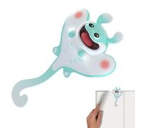 Marcador 3D Lindo | Clip de medusa | Marcadores de animales: para amantes de los libros que buscan marcadores con estilo | PVC 11x6cm 3D Medusa Manta Ray Clip Decorativo | Niños Estudiantes