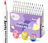 Marcador acrílico Arrtx, 30 colores, punta de fieltro, pincel para rocas, huevos de Pascua, madera, metal, plástico, vidrio y lienzo. No tóxico, inodoro. nuevo