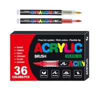 Marcador acrílico de punta suave, marcador de pintura permanente, marcador acrílico de punta fina, juego de bolígrafos de pintura artística para arte rupestre y madera, marcadores impermeables para