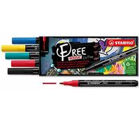 Marcador acrílico STABILO FREE Acrylic T100 - Estuche con 5 colores - 1-2 mm