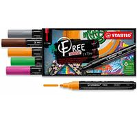 Marcador acrílico STABILO FREE Acrylic T300 - Estuche con 5 colores