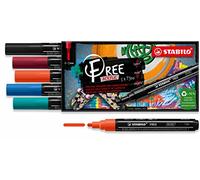 Marcador acrilico STABILO FREE Acrylic T300 - Estuche con 5 colores - Punta 2-3 mm