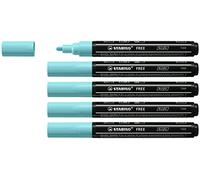 Marcador acrílico STABILO FREE Acrylic T300 - Punta redonda 2-3mm - Caja con 5 unidades color azul hielo