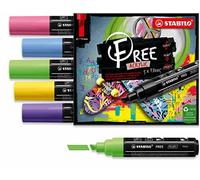 Marcador acrílico STABILO FREE Acrylic T800 - Estuche con 5 colores - 4-10 cm