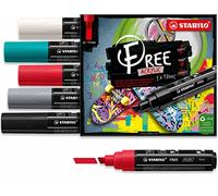 Marcador acrílico STABILO FREE Acrylic T800 - Estuche con 5 colores - 4-10 cm