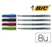 BIC Velleda Rotuladores de Pizarra Blanca, Punta Media (4,5mm), Óptimo para Uso Escolar y Oficinas, Colores Surtidos, Caja de 8