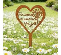 Marcador conmemorativo en forma de corazón de metal para decoración de jardín y al aire libre para conmemoración de tumba