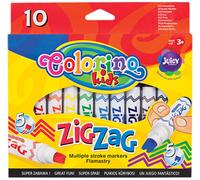 Marcador de 10 colores zig zag - colorino