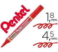 Marcador de bisel rojo permanente Pentel N860