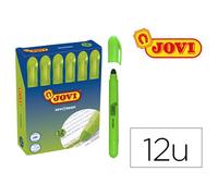 Marcador De Cera Gel Jovi Fluorescente Verde Caja De 12 Unidades