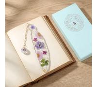 Marcador de Flores con Borlas, Marcadores de Libros Personalizado Originales, Marcadores de Resina de Flores Secas, Regalo para Profesora Lectores Mujeres y Niños, Amigos, Amante de Libros
