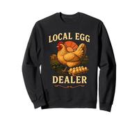 Marcador de huevos locales Granja Vintage Huevos frescos Retro Gallina Granjero Sudadera