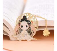 Marcador de libros con texto en inglés "Anime Heaven Official's Blessing Tian Guan Ci Fu - Marcadores de metal ahuecados para libros, regalo para lectores, estudiantes, libros de gusanos de biblioteca