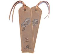Marcador De Libros Cuero Genuino Hecho A Mano Con Diseño De Caballo - Paquete De 2 Marcapáginas De Cuero | Marcadores Hermoso Regalo Para Hombres Y Mujeres, Ratónes De Biblioteca, Lectores