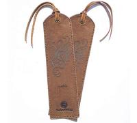 Marcador de libros cuero genuino hecho a mano con diseño de notas musicales - Paquete de 2 marcapáginas de cuero | Marcadores Hermoso Regalo para hombres y mujeres, ratónes de biblioteca, lectores