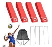 Marcador de línea de cancha, correa de juego de voleibol, juego de campo al aire libre, cinta de límite portátil con pasadores de metal para una fácil configuración en la cancha, perfecto para