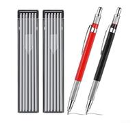 Marcador de metal con sacapuntas integrado y clip de bolsillo, ideal para soldadura, fontanería, acero, fabricación y proyectos de carpintería (2 bolígrafos y 2 cajas de recambio)