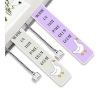 Marcador de metal, marcador divertido, 2x marcas de libros para la lectura, Page Maker Creative Gag Accesorios para hombres, mujeres, profesores, estudiantes, cumpleaños, Navidad, retiro