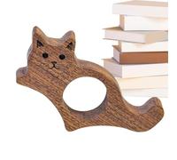 Marcador de Páginas de Pulgar de Madera con Forma de Gato - 2,95" Sujetapáginas | Clip Patita de Gato en Nogal Negro para Lectura | Prensa de Libros de Una Mano para Diarios, Novelas & Viajes, Regalo