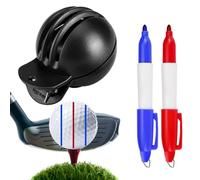 Marcador de pelota de alineación, resistente a la decoloración, herramienta de alineación de impresión transparente con 2 bolígrafos para entusiastas del golf, amigos, entrenadores