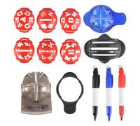 Marcador de pelotas de golf, marcadores de línea de color, kit de herramientas de alineación de marcado de plástico de triple pista, rojo