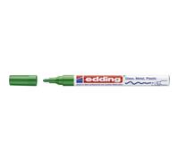 Marcador de pintura brillante edding 751 - Verde - 1 Marcador de pintura - Punta redonda de 1-2 mm - Rotulador de pintura para vidrio, piedras, m