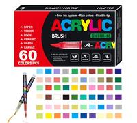 Marcador de pintura - Resina, 9.02x5.51x1.06in Pen Marker Impermeable Acrílico y Diseño de punta suave Colores resistentes a la decoloración, bolígrafos de pintura artesanal para lienzo, madera