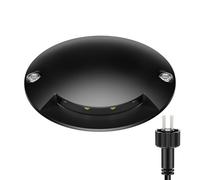 ledscom.de Lámpara de suelo LED, baliza de señalización BUNDA para exteriores, IP67, negra, redonda, 70mm Ø, blanco cálido