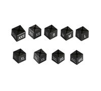 Marcador de tamaño percha, 400 Uds., cubo negro, anillo señalización número ropa, cuadrado for organización estantes(XXL)