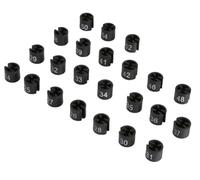 Marcador de Tamaño Percha 500 Piezas Clip Botón Número Dígitos Negro for Organización Percheros Ropa 32 a 64(37)