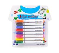 Marcador de tela de 8 colores, marcador textil sin sangrado, camiseta vívida lavable para decorar camisetas, baberos, marcadores textiles, bolígrafos