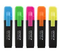 Marcador de texto Genie con punta de cuña, amarillo neón 5er Pack