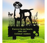 Marcador de tumba alemán personalizado de pelo corto, estaca conmemorativa de metal, placa esmaltada horneada para exteriores, letrero impermeable de cementerio Kurzhaar, regalo de condolencias para