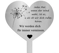 Marcador de tumba de acero inoxidable en forma de corazón para uso en exteriores, conmemorativo resistente al óxido y a la intemperie para seres queridos (C)