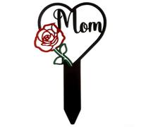 Marcador de tumba de mamá en forma de corazón, estaca conmemorativa de metal para jardín, placa de recuerdo de cementerio para madre al aire libre, para letrero de tributo decoración resistente a la