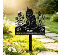 Marcador de tumba personalizado para perro, recuerdo conmemorativo，GatoC | Placa para perro con nombre y fechas, resistente a la intemperie, para jardín o cementerio, regalo de duelo