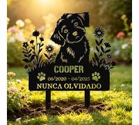 Marcador de tumba personalizado para perro, recuerdo conmemorativo，PerroC | Placa para perro con nombre y fechas, resistente a la intemperie, para jardín o cementerio, regalo de duelo