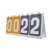 Marcador Deportivo Manual de Puntos Tablero para Juegos Mesa Diseño Ligero Material Resistente Adecuado para Entrenadores Fútbol Tenis, Amarillo Gris
