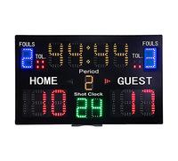 Marcador Digital electrónico de Baloncesto, Marcador Digital LED de 15 dígitos con Control Remoto, Dos métodos de Fuente de alimentación, Temporizador de Carrera para Baloncesto, fútbol, etc.