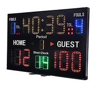 Marcador digital LED, marcador de mesa portátil para tenis de mesa de baloncesto, control remoto de 15 dígitos, marcador digital electrónico LED, fuente de alimentación de dos métodos, puerto de balon