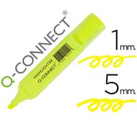 Marcador fluorescente amarillo Q-Connect con punta biselada