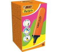 Marcador fluorescente BIC Highlighter Flat Neón naranja caja 12 unidades punta biselada