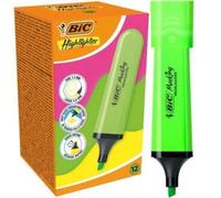 Marcador fluorescente BIC Highlighter Flat Neón verde caja 12 unidades