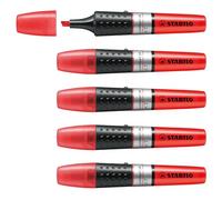 Marcador fluorescente de tinta líquida y capacidad XXL STABILO LUMINATOR - Caja con 5 unidades color rojo