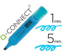 Marcador fluorescente Q-Connect de punta biselada azul